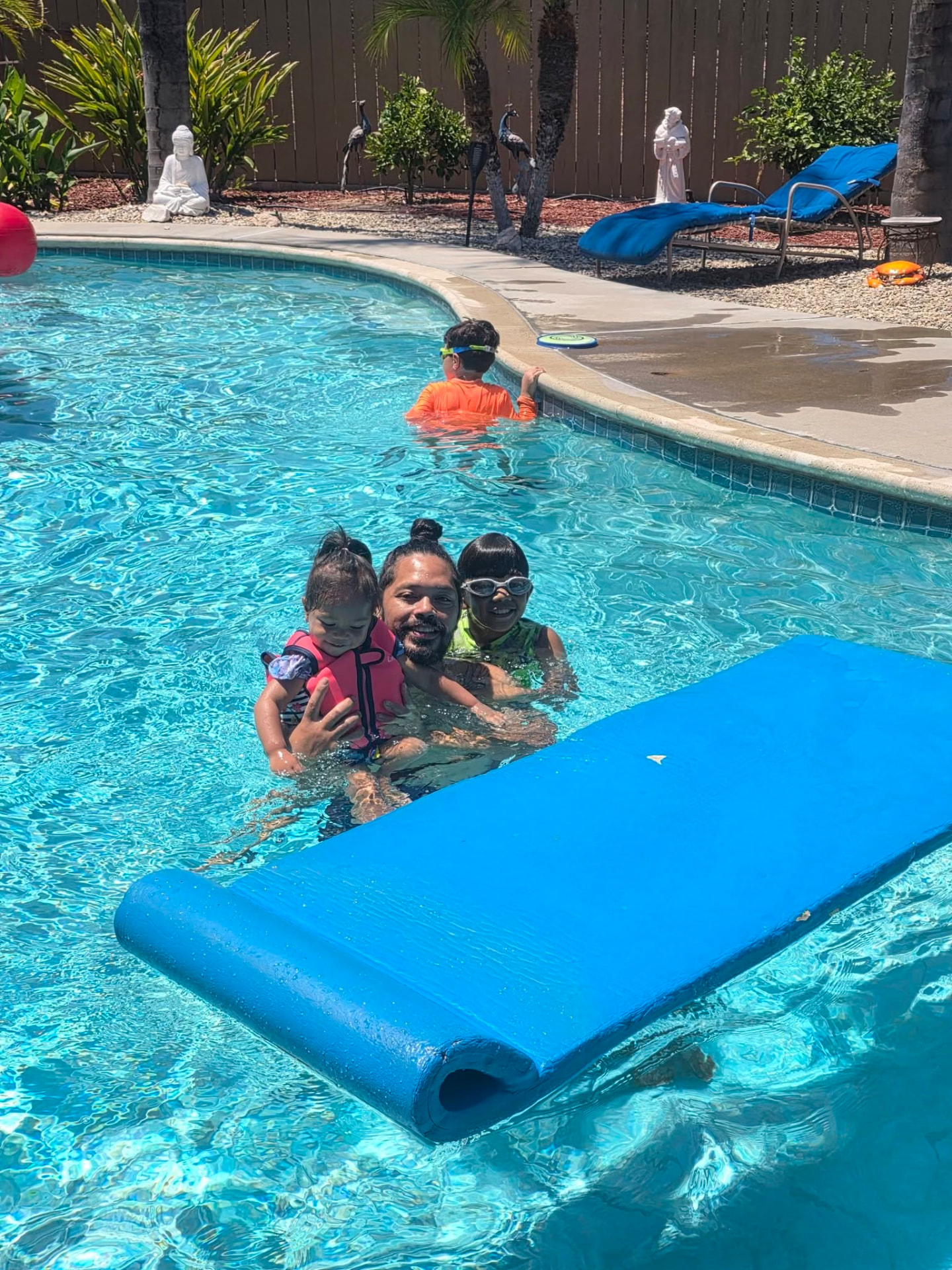 Family time in the pool