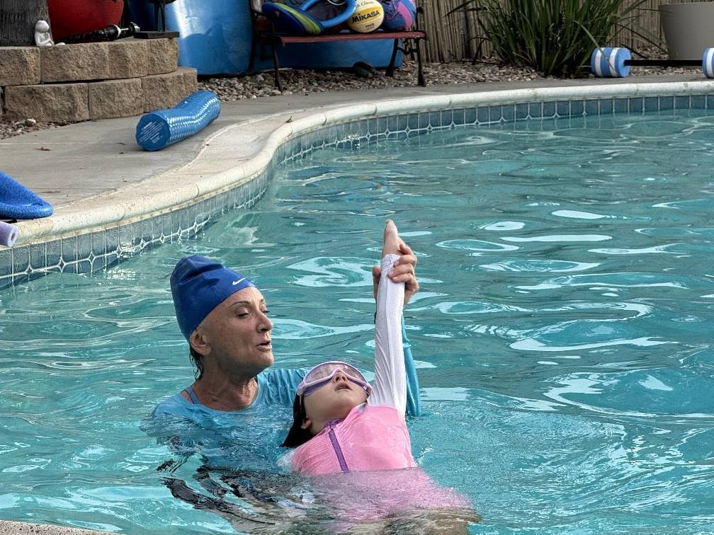 Learning to float on her back