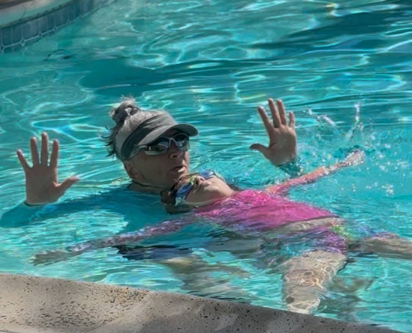 Supported back float with a smile